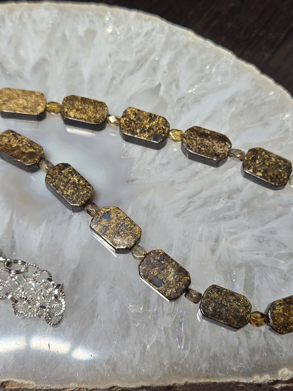 Bronzite Necklace, Bracelet And Earring Set - Picture 2 of 3